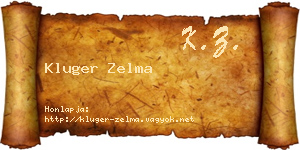 Kluger Zelma névjegykártya